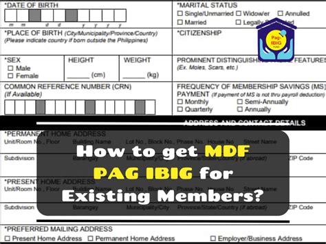 how to get mdf pag-ibig for existing members